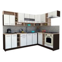 Bucatarie de Colt COSSY NEW 180-260 Dr. Wenge / Decor 8508
